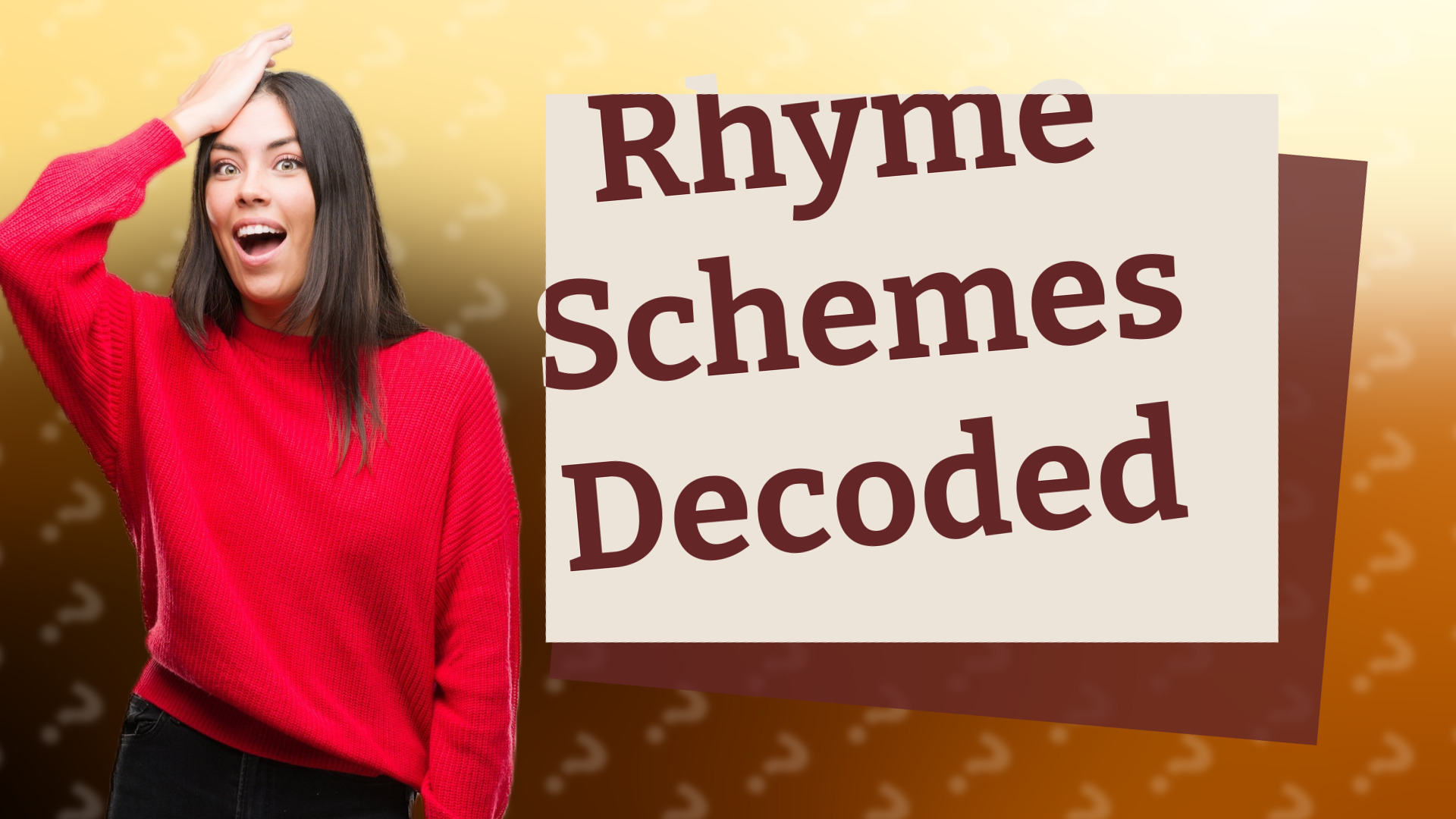 Rhyme Schemes Decoded