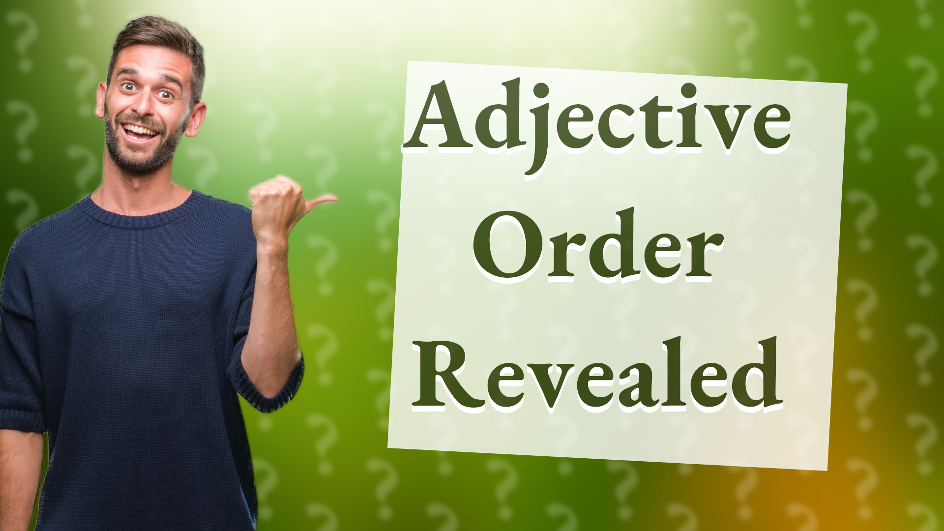 Adjective Order Revealed