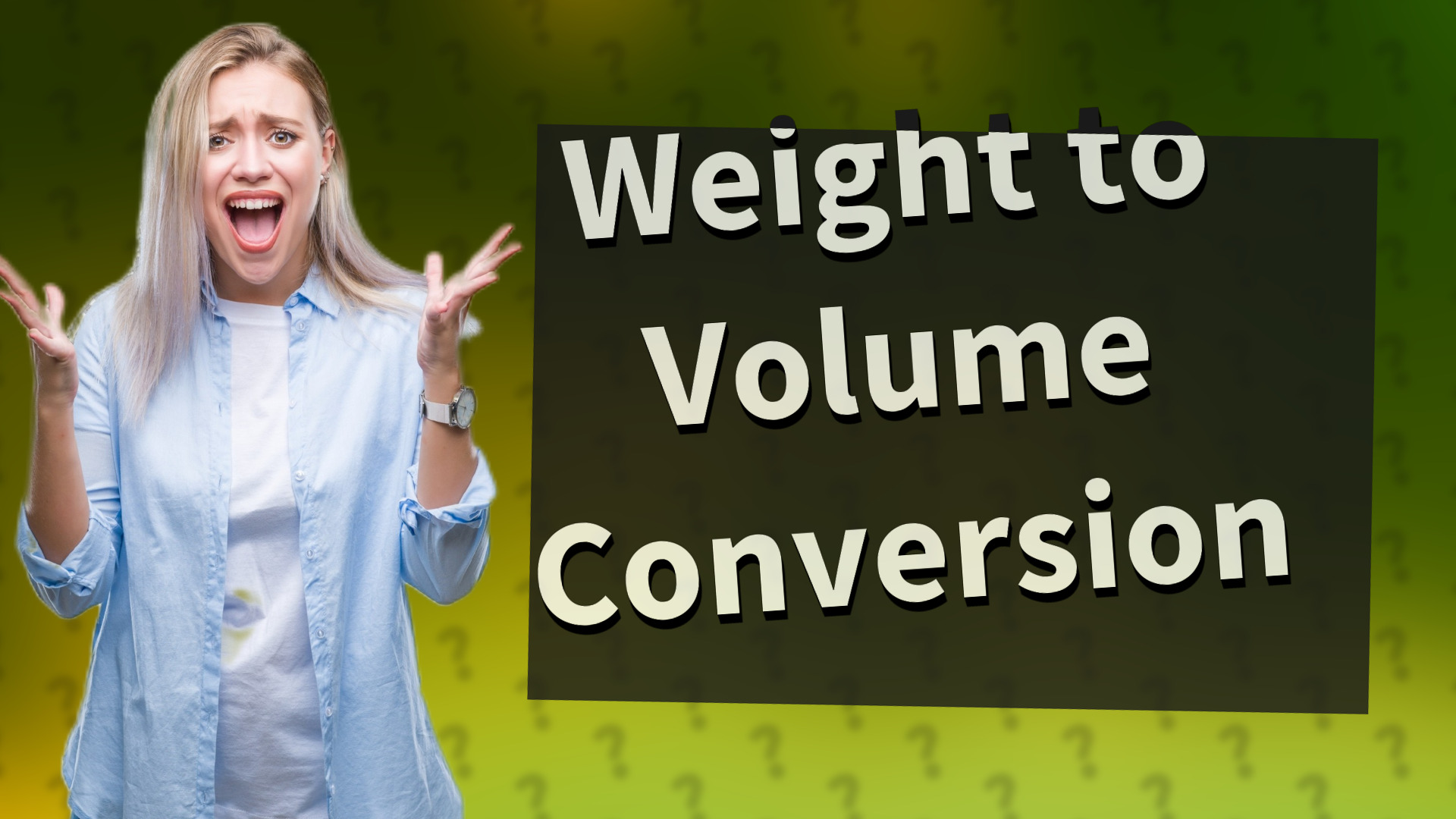 Weight to Volume Conversion