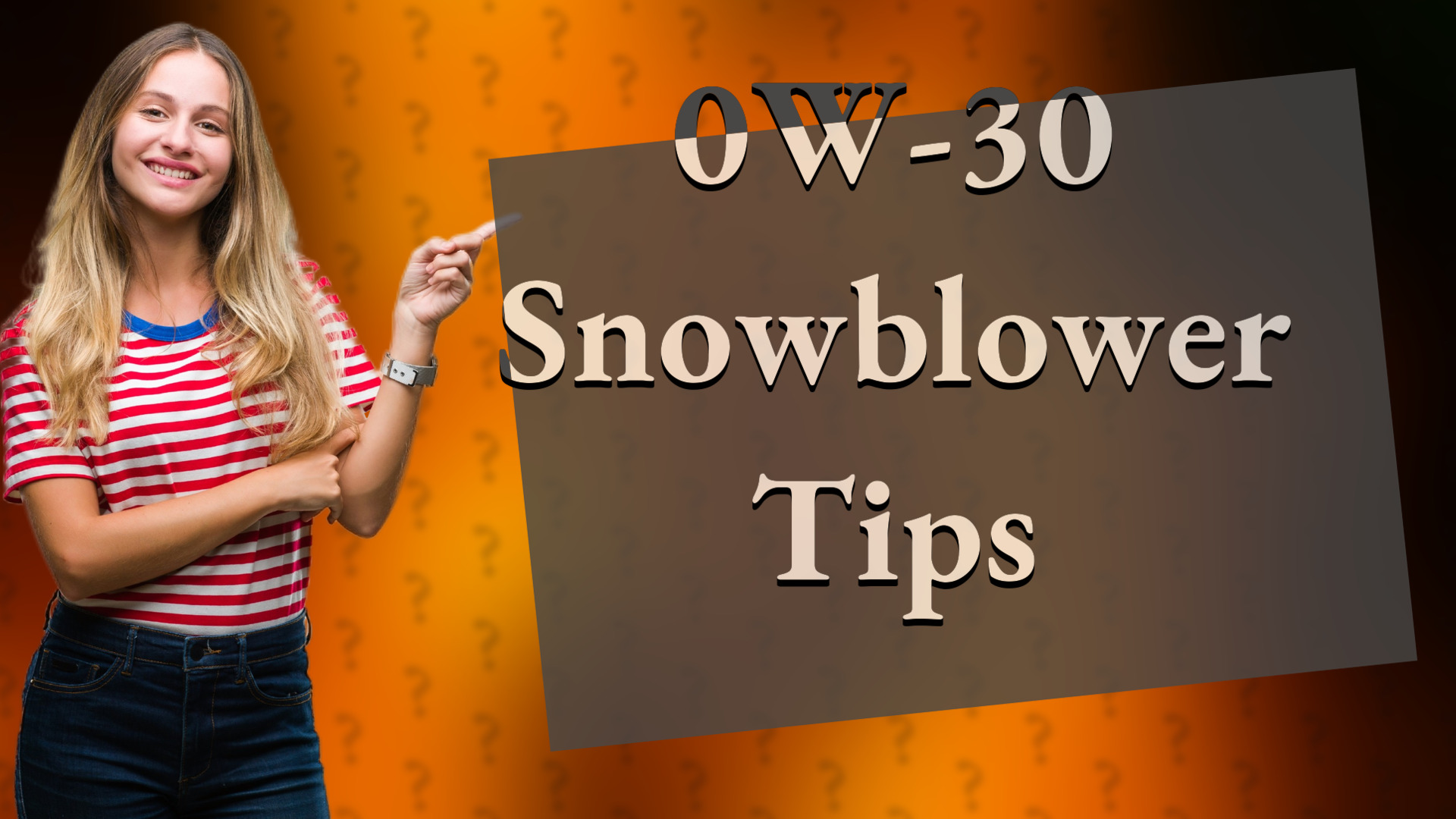 0W-30 Snowblower Tips