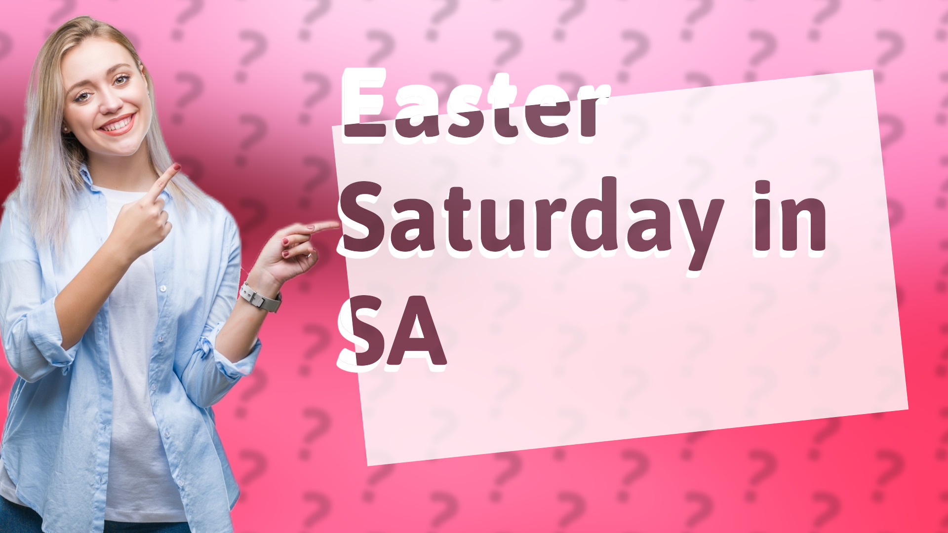 Easter Saturday in SA