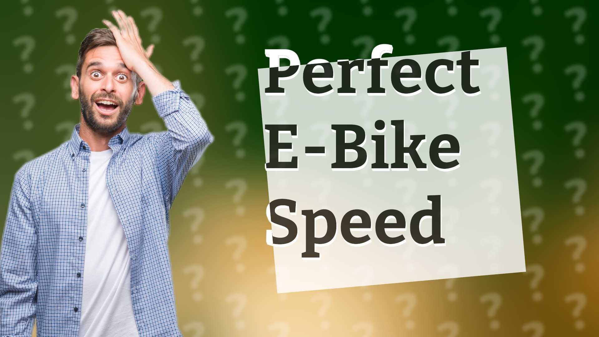 Perfect E-Bike Speed