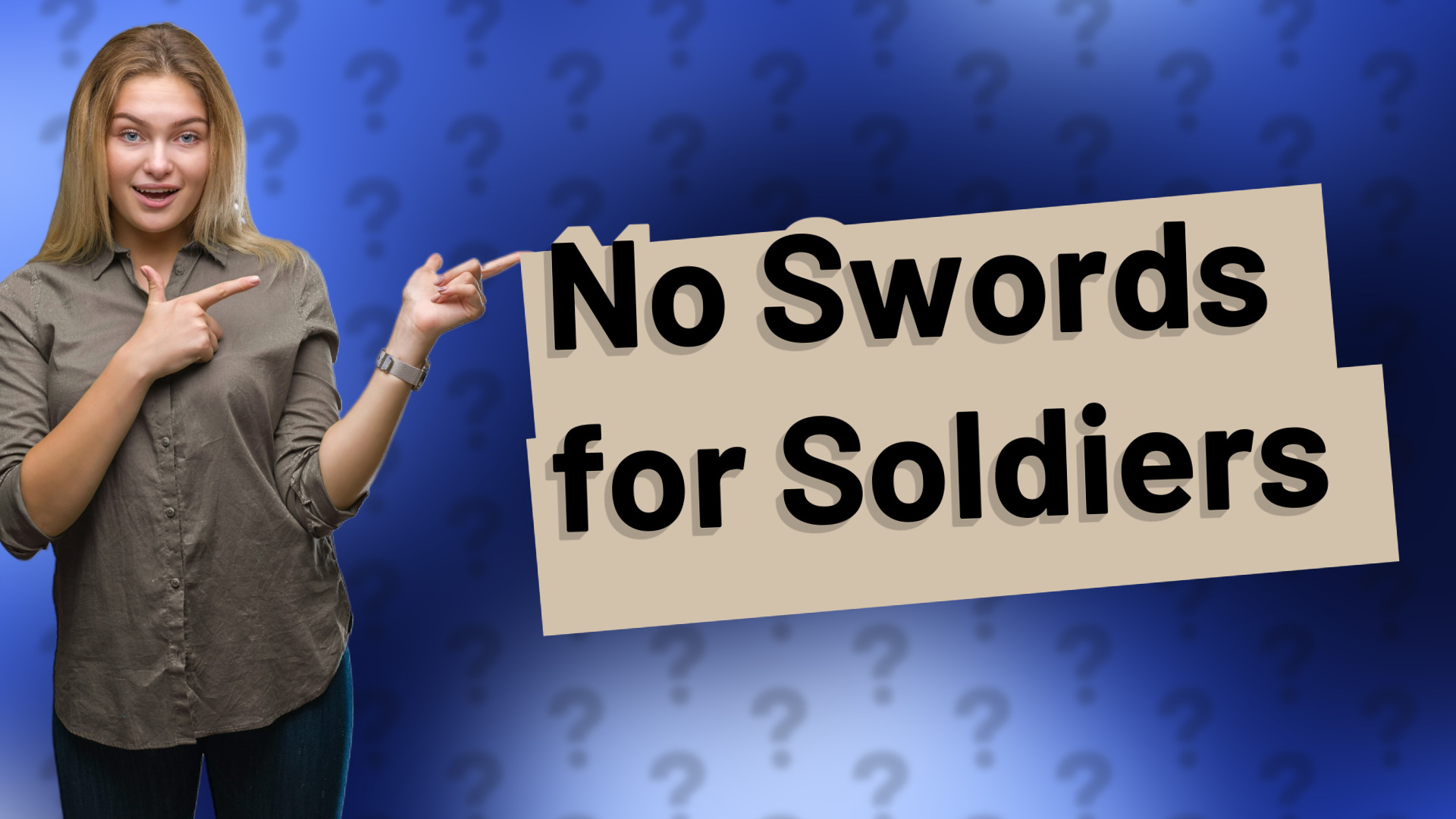 No Swords for Soldiers