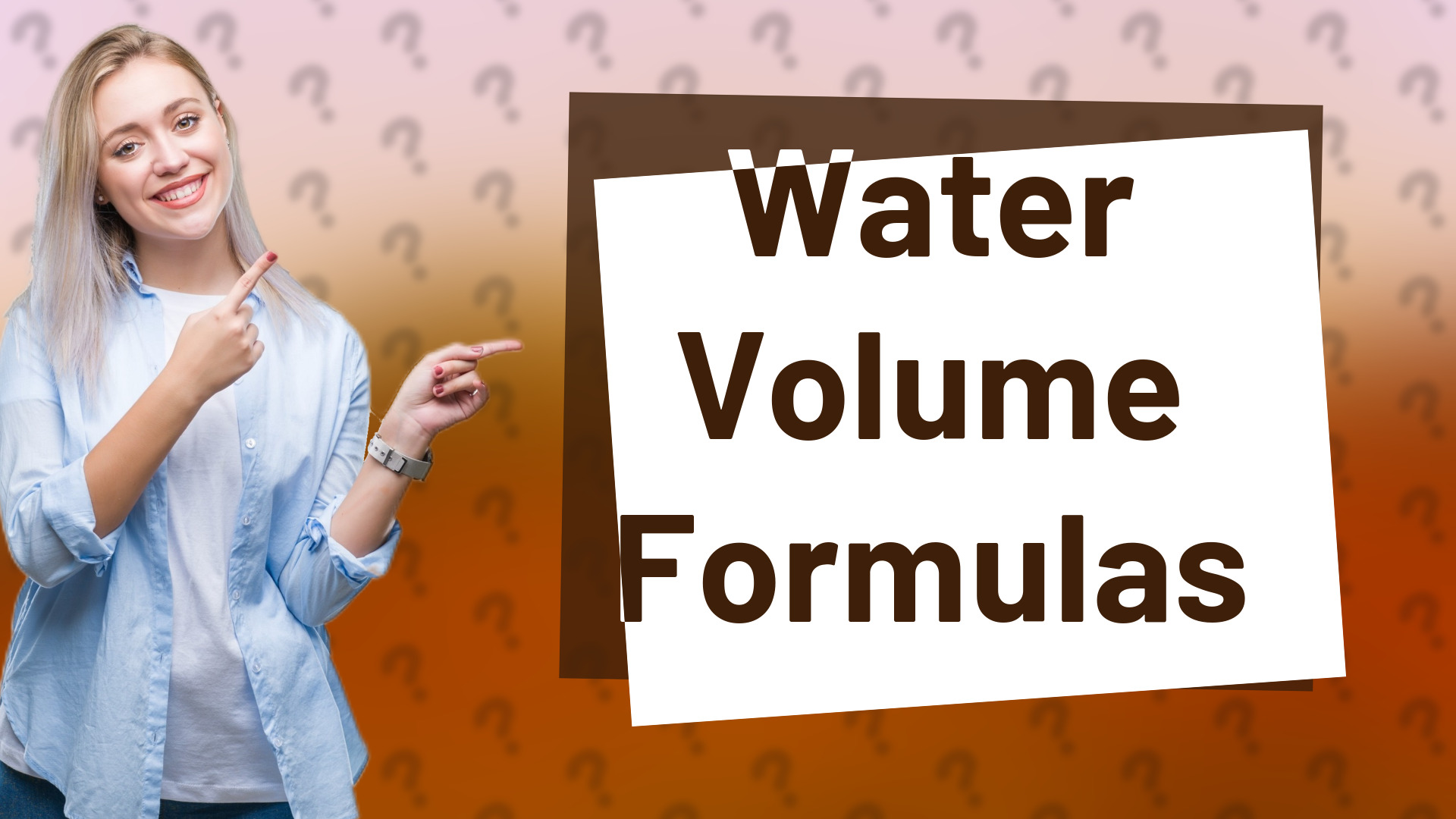 Water Volume Formulas