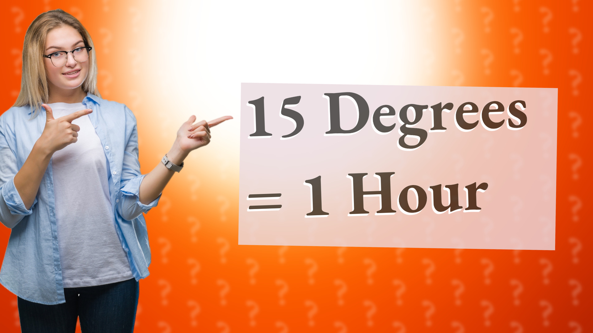 15 Degrees = 1 Hour