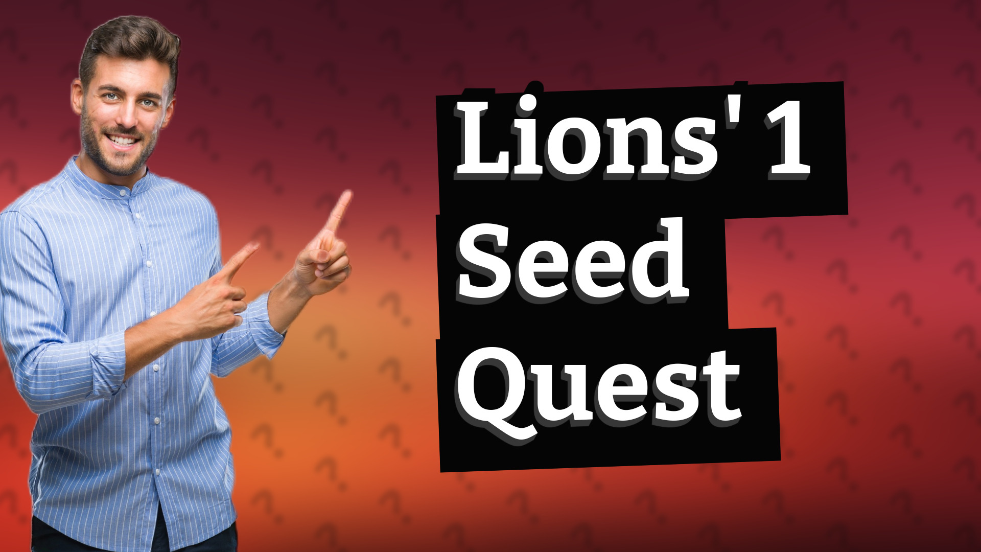 Lions' 1 Seed Quest