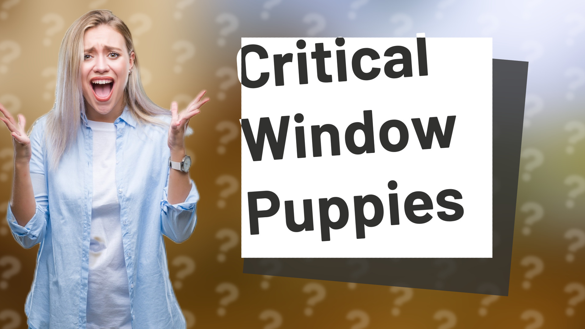 Critical Window Puppies
