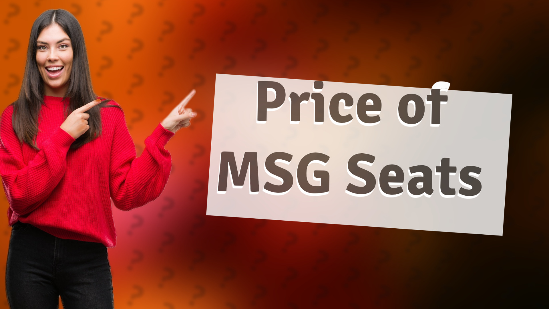 Price of MSG Seats