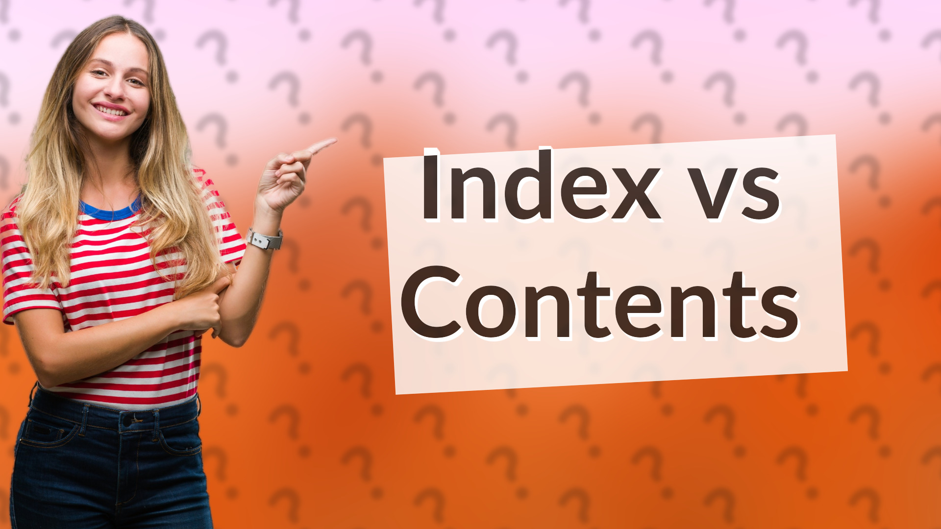 Index vs Contents