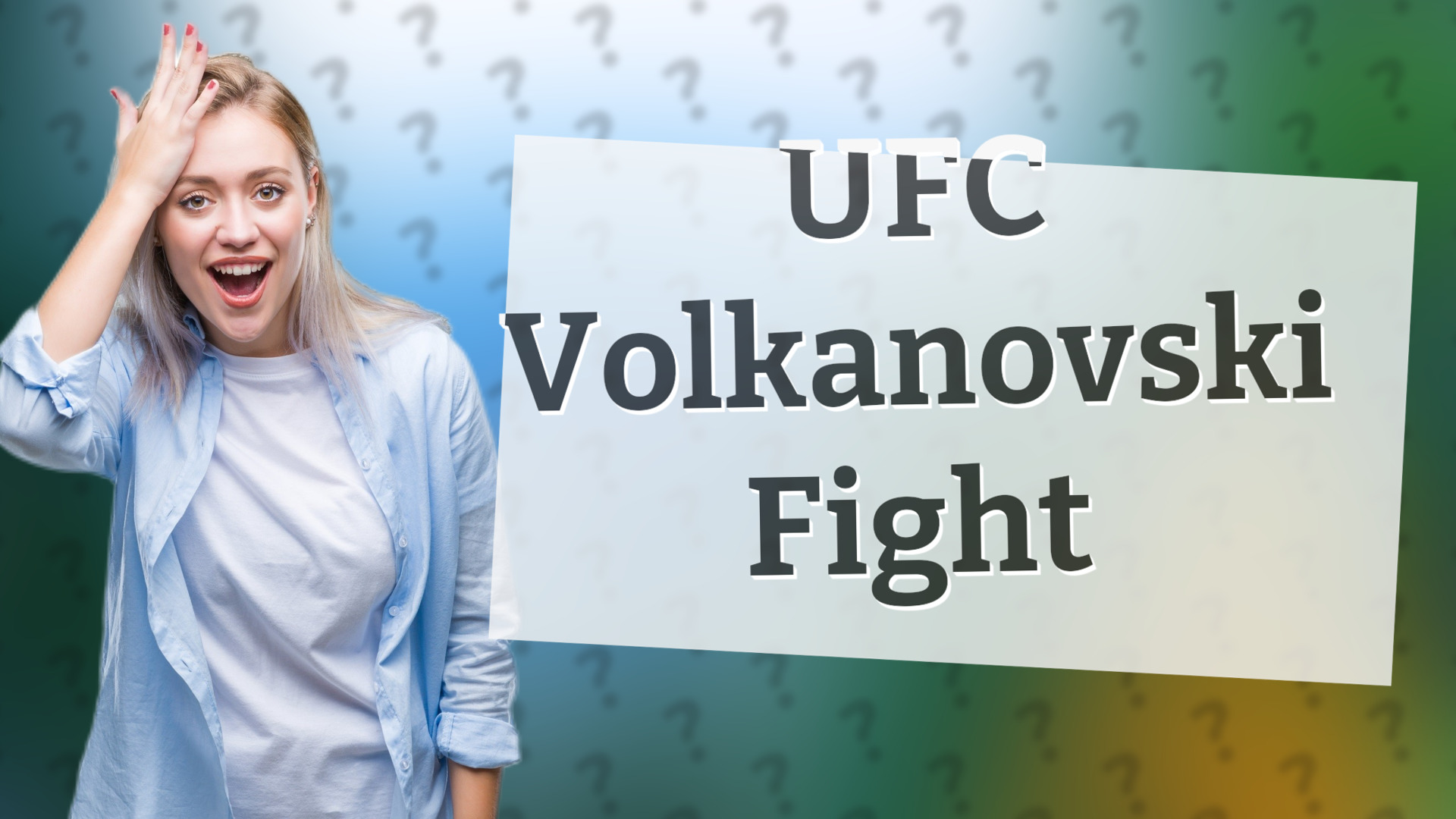 UFC Volkanovski Fight