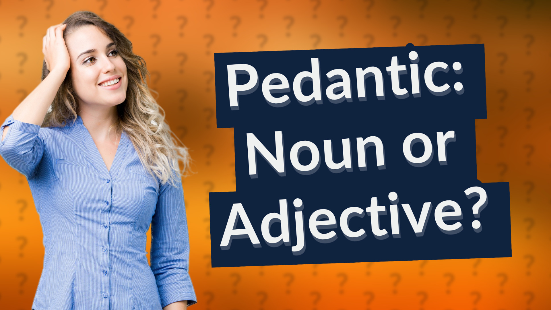 Pedantic: Noun or Adjective?