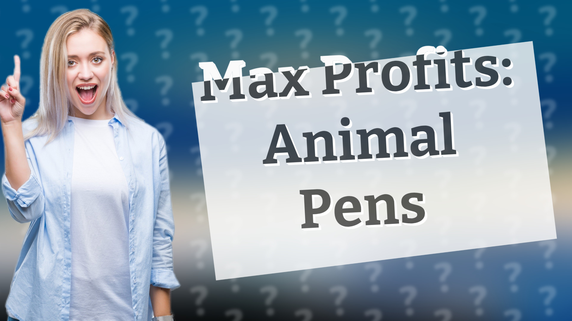 Max Profits: Animal Pens