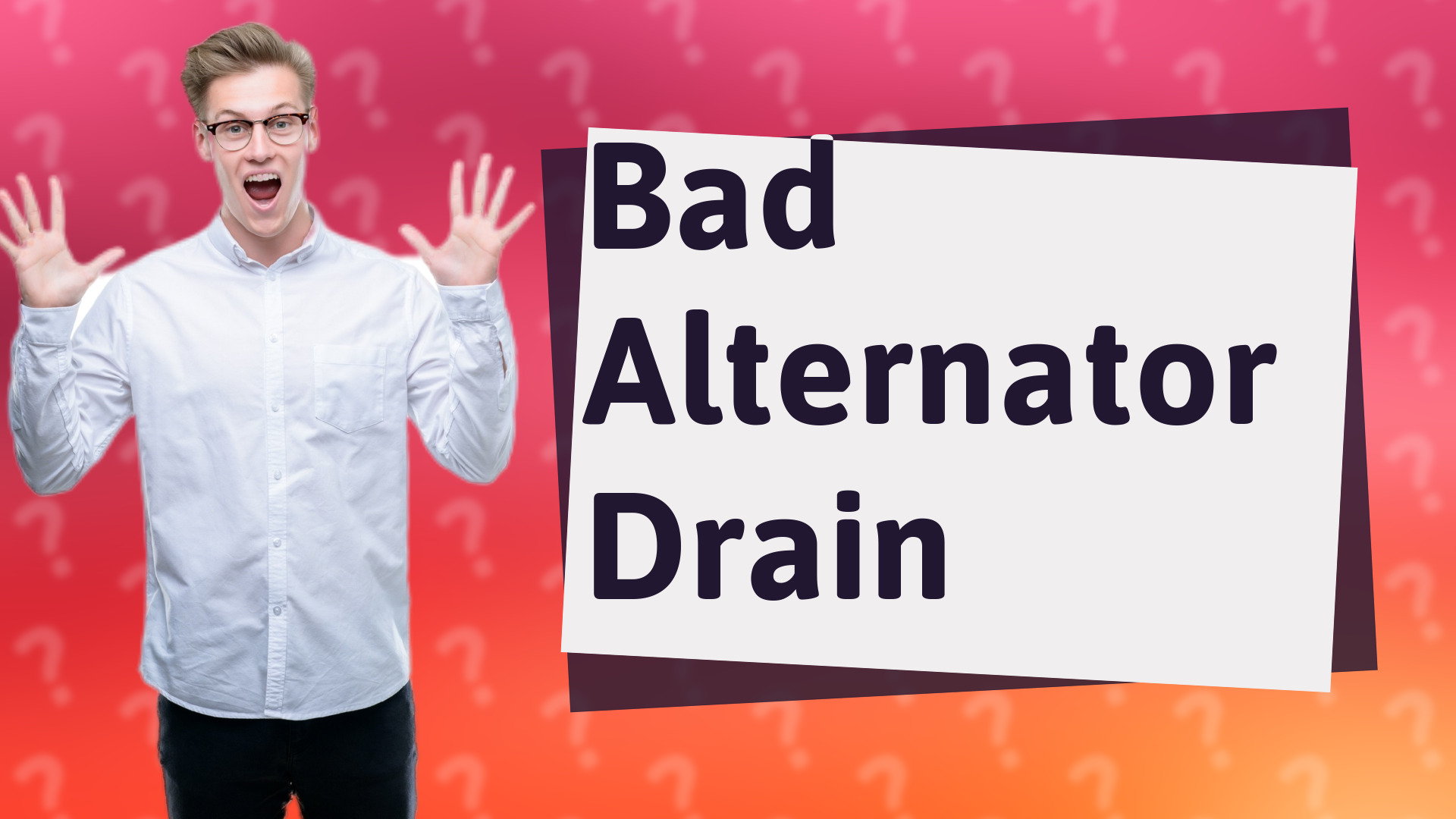 Bad Alternator Drain
