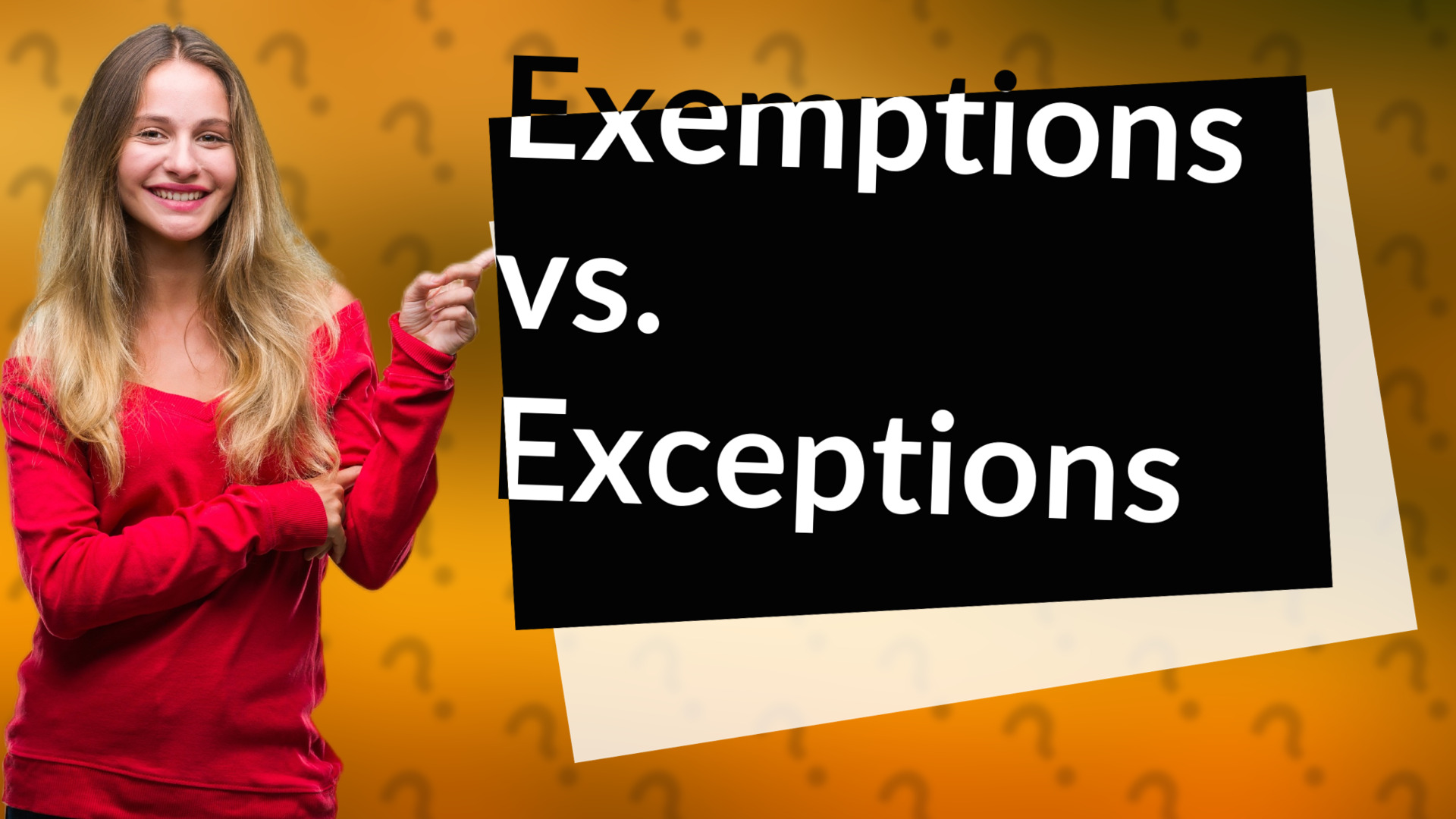 Exemptions vs. Exceptions
