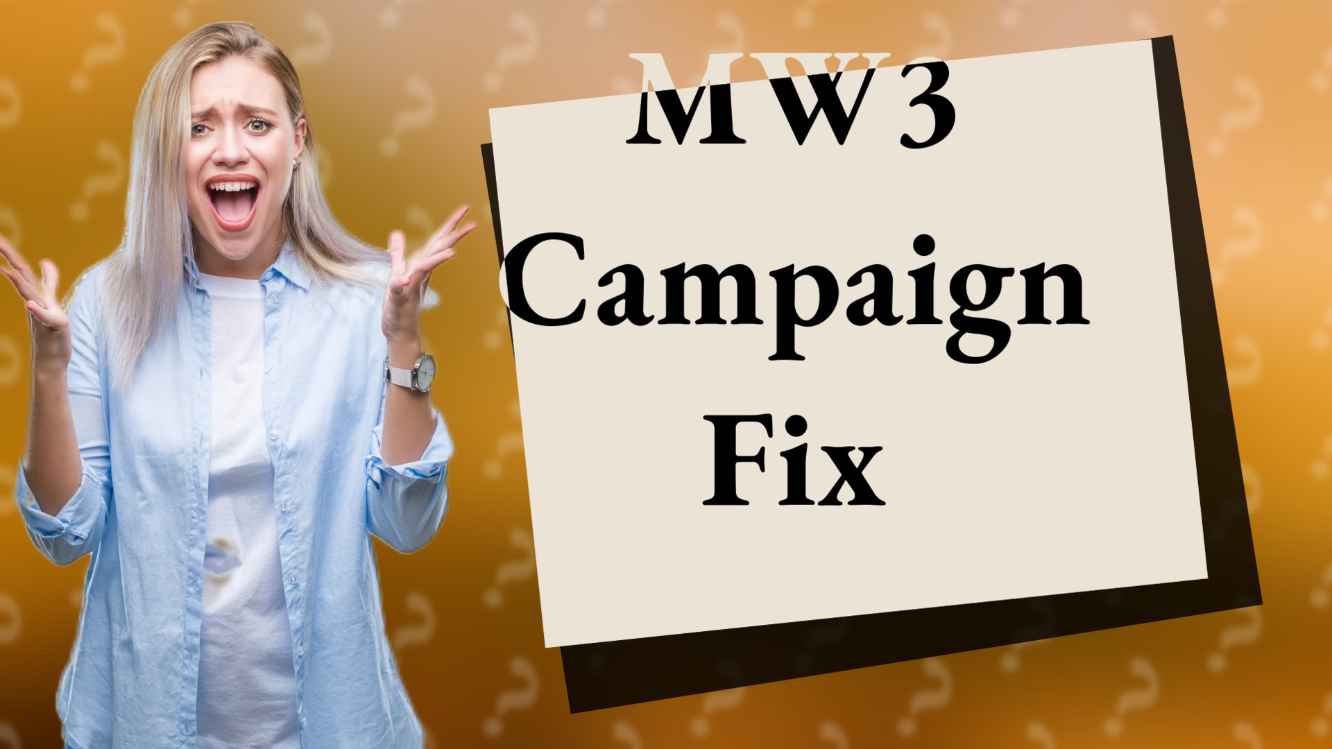 MW3 Campaign Fix