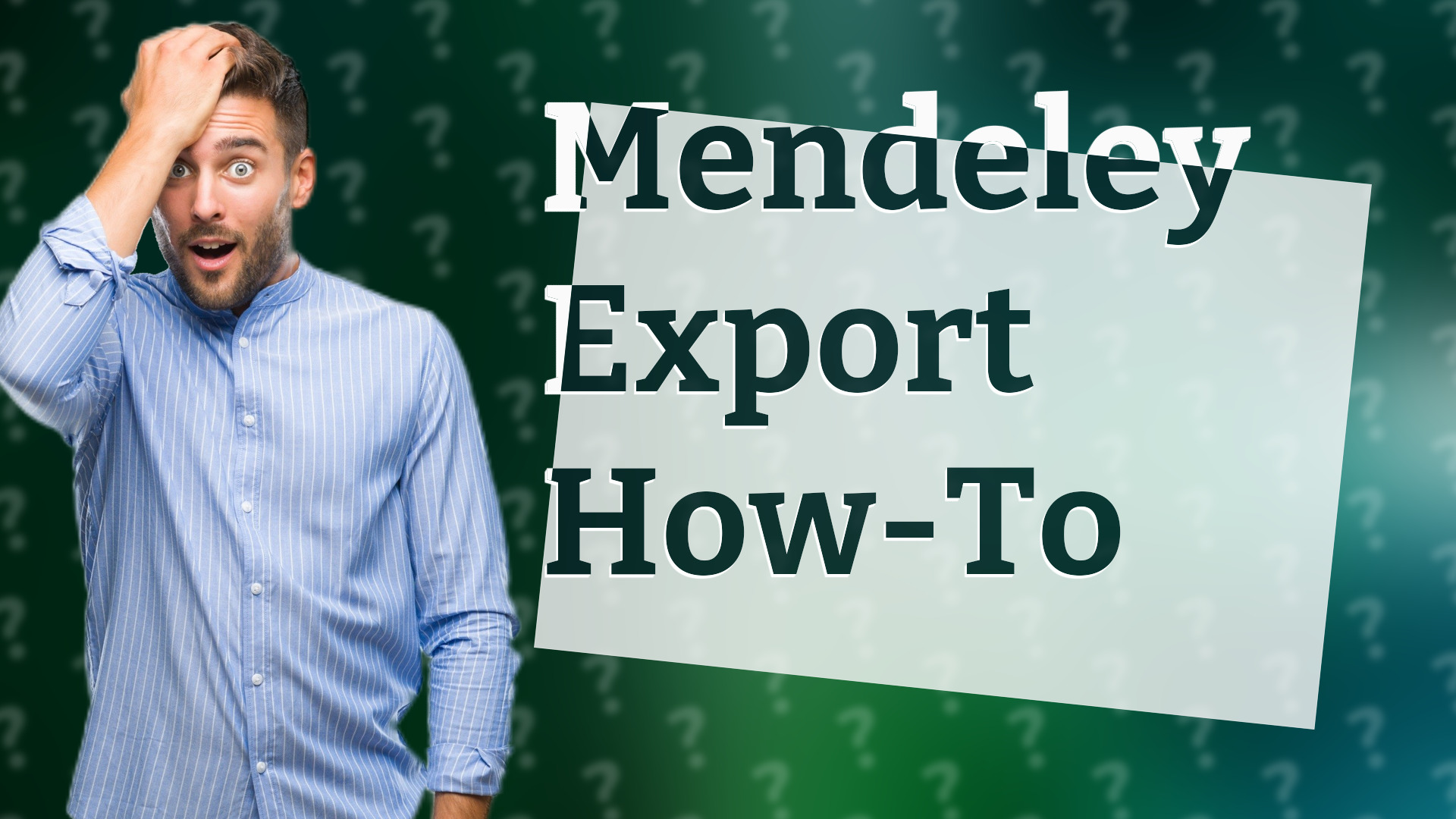 Mendeley Export How-To