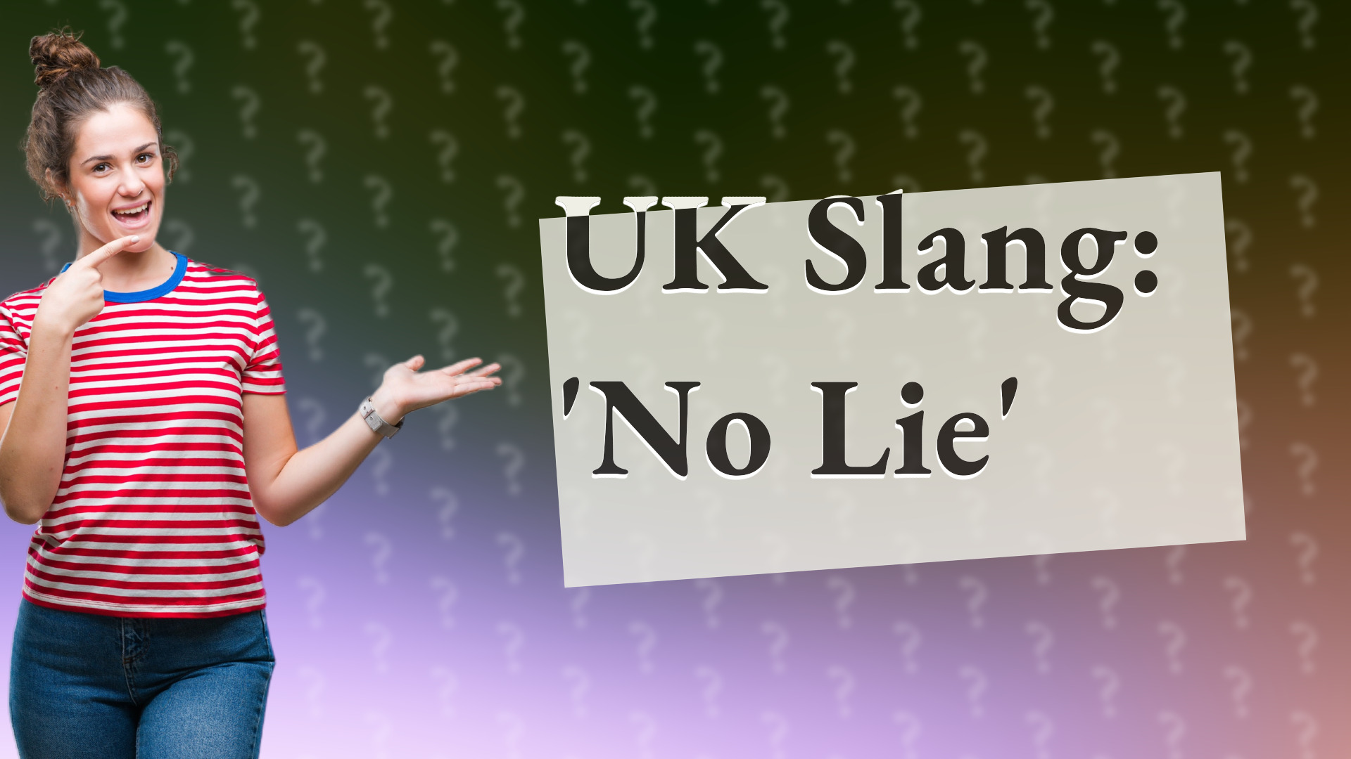 UK Slang: 'No Lie'