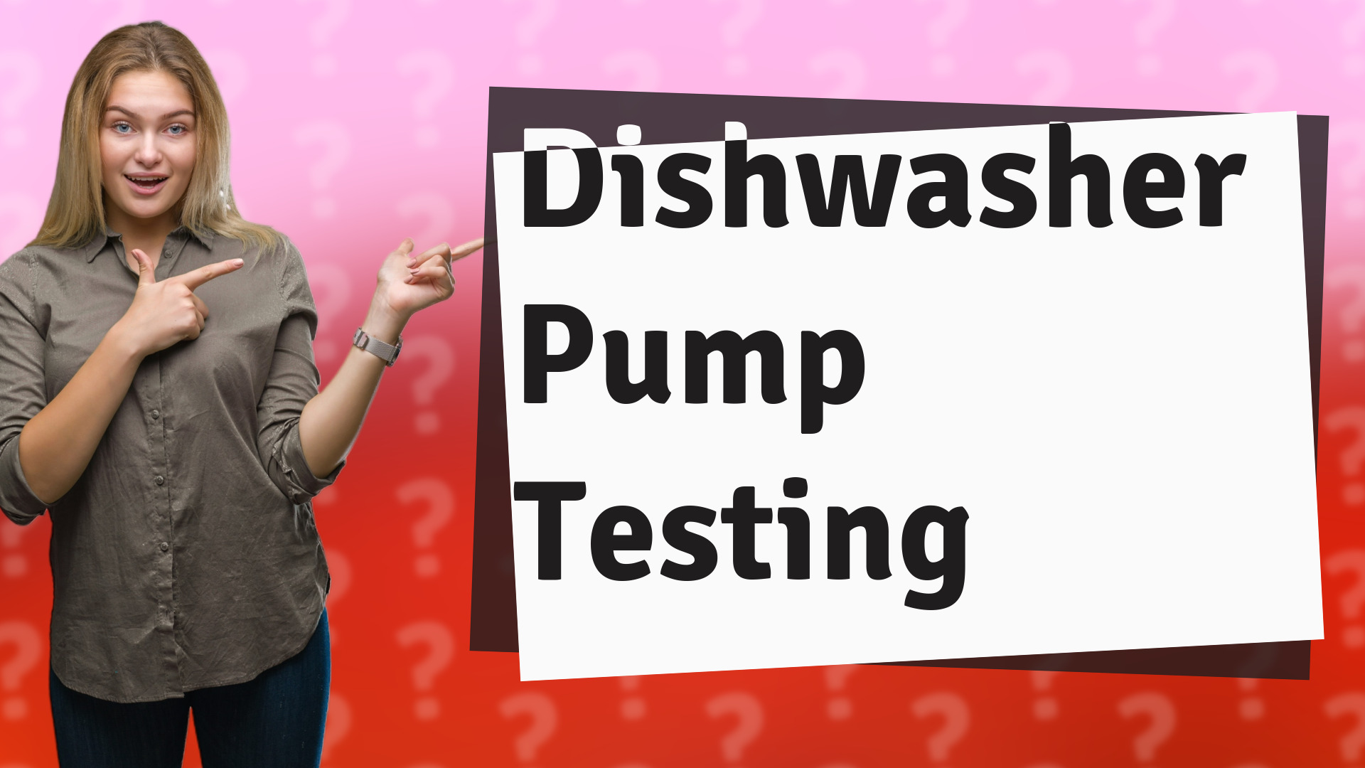 Dishwasher Pump Testing