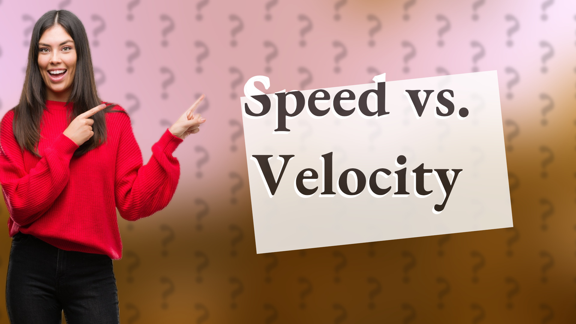 Speed vs. Velocity