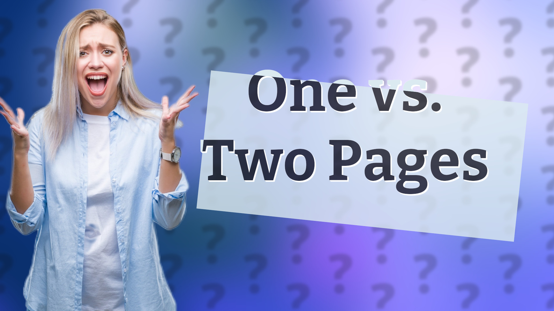 One vs. Two Pages