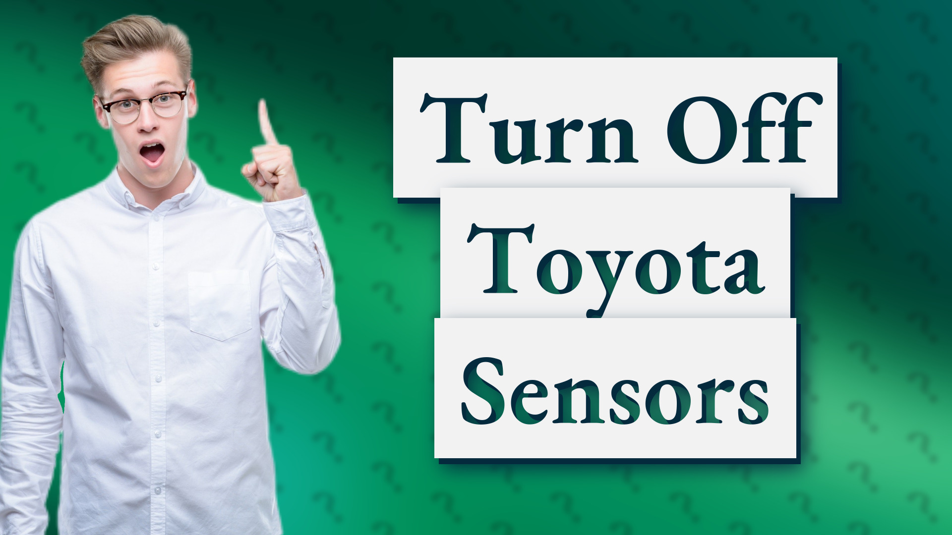 Turn Off Toyota Sensors