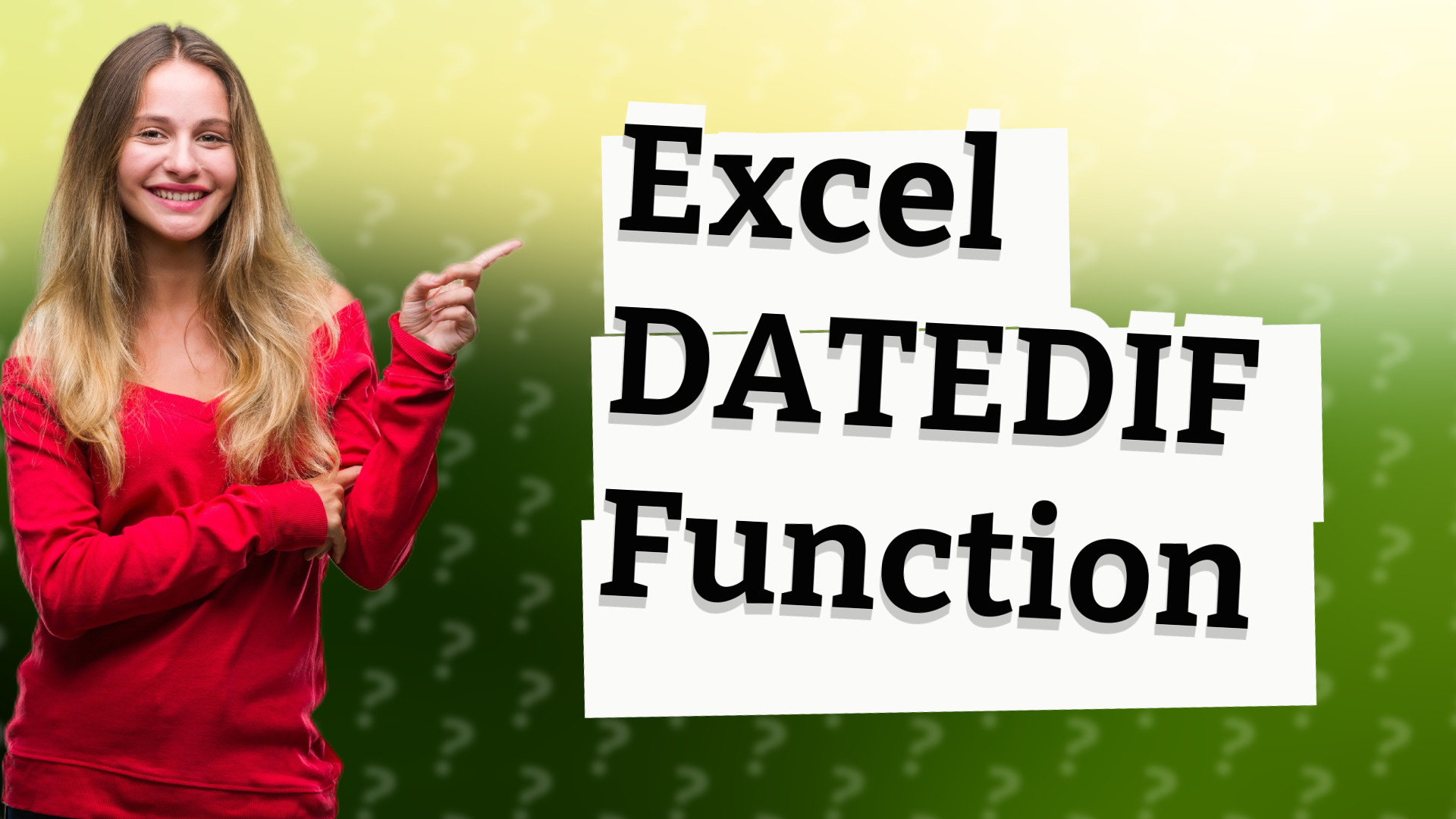 Excel DATEDIF Function
